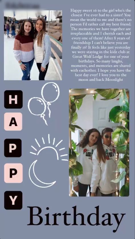 Best Friends Birthday Template, How To Wish Bestie On Her Birthday, Birthday With Picture Edit, Aesthetic Birthday Story For Best Friend, Happy Birthday Sister Instagram Story Template Aesthetic, Happy Birthday Instagram Story Best Friend, Instagram Story For Best Friend Birthday, Birthday Posts For Best Friend, Happy Birthday Bestie Template