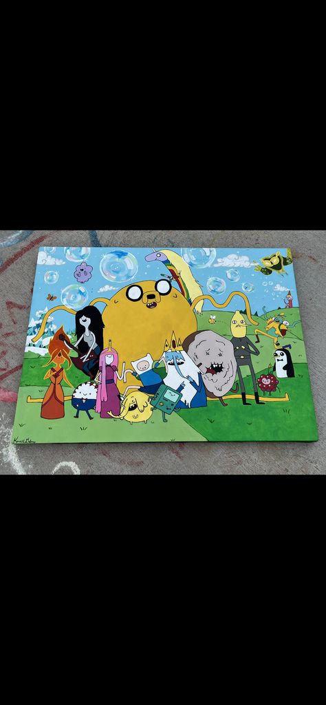 Adventure Time Canvas Painting, Adventure Time Painting, Painting Cartoon, Small Canvas Paintings, Painting Canvases, Popular Cartoons, Cartoon Painting, Time Painting, Adventure Time Art