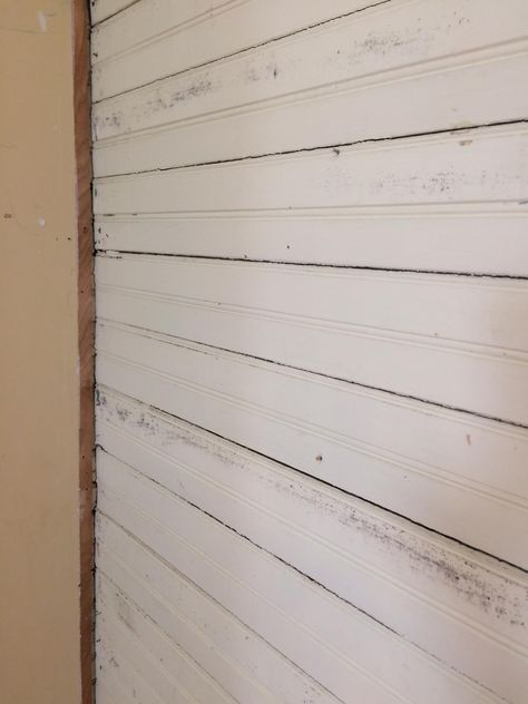 Restore 1930s horizontal beadboard walls, or cover? - OHW Beadboard Walls Horizontal, Old Beadboard Walls, Stained Beadboard Walls, Horizontal Beadboard Walls, Horizontal Beadboard, Stained Beadboard, Beadboard Walls, 1920 Bungalow, Beadboard Wall