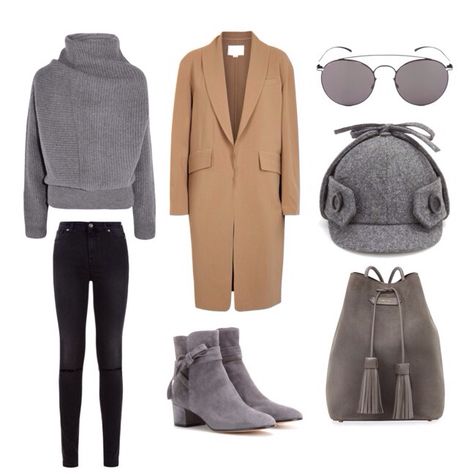 Gray And Camel Outfit, Camel Outfits For Women, Camel And Grey Outfit, Realistic Outfits, Camel Outfit, Chic Wardrobe, Grey Outfit, Camel Coat, Outfits Spring