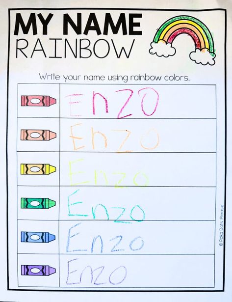 free lesson plans for the first day of school Rainbow Name Practice First Day Of Preschool Ideas, Rainbow Name Craft, Name Practice Activities, Name Practice, Rainbow Activities, Reggio Classroom, Rainbow Writing, School Lesson Plans, Preschool Classroom Decor