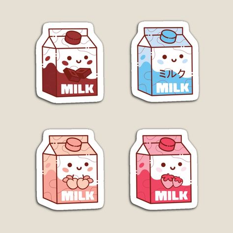 Cute Milk Carton Set Kawaii japanese chocolate milk, strawberry milk, cow milk and peach milk. Perfect for everyone who loves japanese milk. Milk Kawaii Drawing, Kawaii Milk Carton Drawing, Anime Milk Carton, Chocolate Milk Carton Drawing, Chocolate Milk Sticker, Milk Carton Cartoon, Cute Milk Drawing, Japanese Food Stickers Printable, Cute Milk Carton Drawing