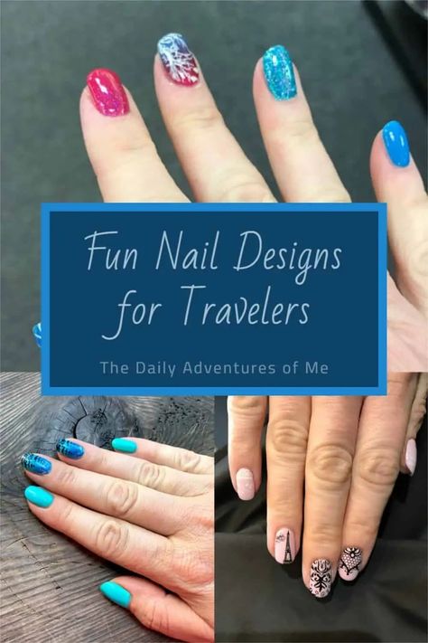 Prepare for your next vacation by bringing along a pretty accessory- pretty travel nails. Read on for ten fun designs. #nails #manicure #travelaccessory #travelnails Nails For Travel, Europe Nails, Fun Nail Designs, Travel Nails, Stylish Travel Outfit, Africa Vacation, Travel Photography Tips, Vacation Nails, See The Northern Lights