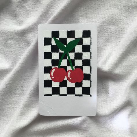 🍒 Feel free to use as reference! Don't steal photo. If you want the picture to post, please credit me! ;) IG: @yesulbyhannah Aesthetic Deck Of Cards, Card Deck Painting, Painting On A Deck Of Cards, Painted Playing Cards Diy, Diy Card Deck, Painting On Cards Deck, Painted Cards Deck, Deck Of Card Painting Ideas, Paint Playing Cards