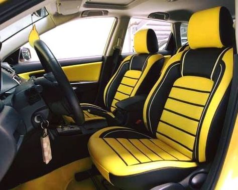 car auto interior yellow and black and grey with yellow carpet. White Seat Covers, Tata Harrier, Yellow Carpet, Vw Beetles, Yellow And Black, Car Mats, Toyota Celica, Toyota Supra, Toyota Rav4