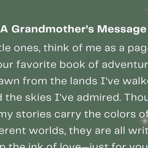 Grandmother Collective on Instagram: "COUNTLESS STORIES. ENDLESS LOVE. 💖 ⁠ ⁠ Let her stories ignite cherished memories and bind us together like stars in the night sky. ✨ ⁠ ⁠ Share your favorite tale she told you growing up and spread the magic! 📚💫⁠ ⁠ ⁠ Want to know more about GMC? visit our website. use the link in bio or message us!⁠ ⁠ #GrandmaLove #CherishedMemories #ShareYourStory #GrandmotherCollective #Grandmothers #Grandma #Family⁠ ⁠ ⁠ ⁠ ⁠" Stars In The Night Sky, Grandma Quotes, My Grandmother, Endless Love, The Night Sky, Think Of Me, Cherished Memories, Told You, Night Sky