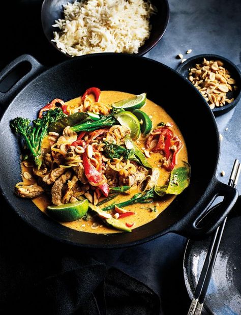 Recipe: Thai-style peanut pork with Tenderstem Waitrose Recipes, Gammon Recipes, Thai Pork, Week Meals, Creamy Curry, Pork Curry, Tenderstem Broccoli, Healthy Eating Breakfast, Clean Eating Lunch