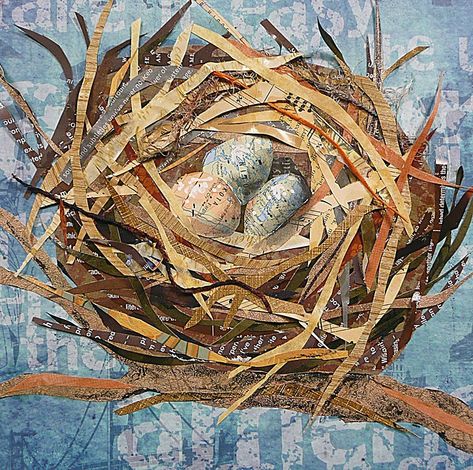 Nest Art, Collage Art Projects, Paper Collage Art, Magazine Collage, Landscape Quilts, Collage Art Mixed Media, Collage Making, Collage Artists, Assemblage Art