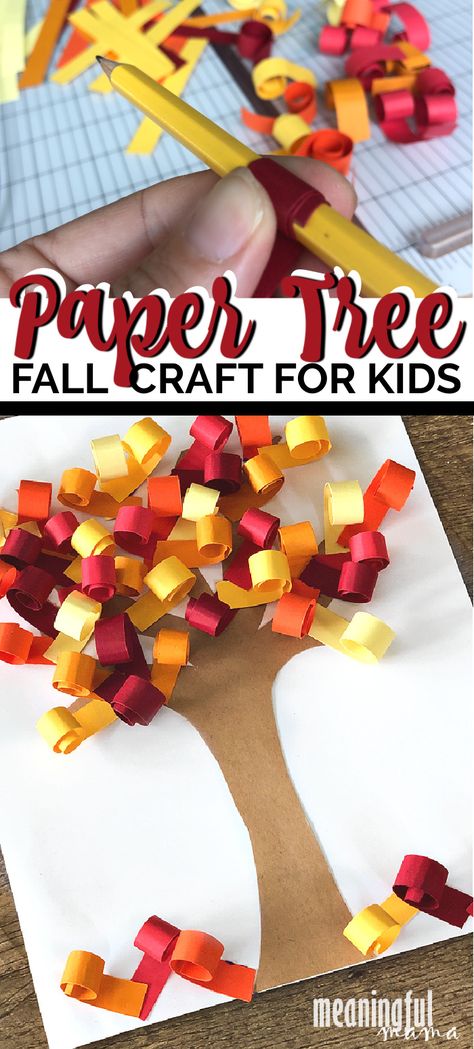 Autumn Crafts Kids Preschool, Tree Paper Craft, Fun Fall Crafts, Fall Arts And Crafts, Homeschool Crafts, Fall Tree, Fall Craft, Daycare Crafts, Fall Crafts For Kids