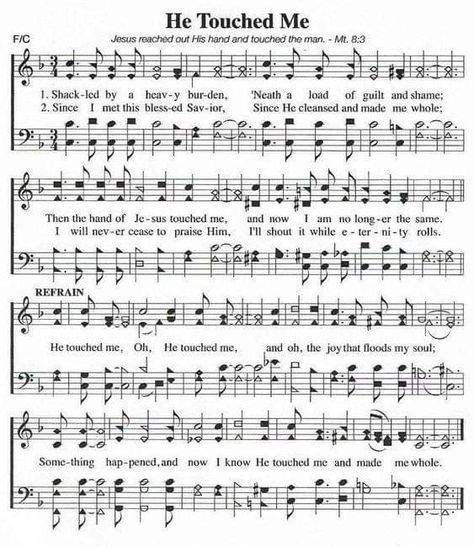 He Touched Me, Flute Notes, Sacred Music, Gospel Song Lyrics, Christian Hymns, Reading Sheet Music, Hymn Sheet Music, Hymn Music, Christian Poems