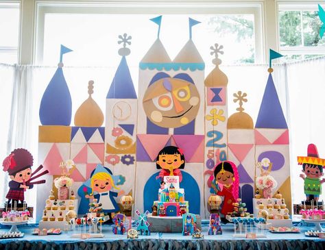 Small World Birthday Party, Disney World Birthday, Its A Small World, It’s A Small World, Disneyland Birthday, Disney Theme Party, It's A Small World, World Party, Disney Decor