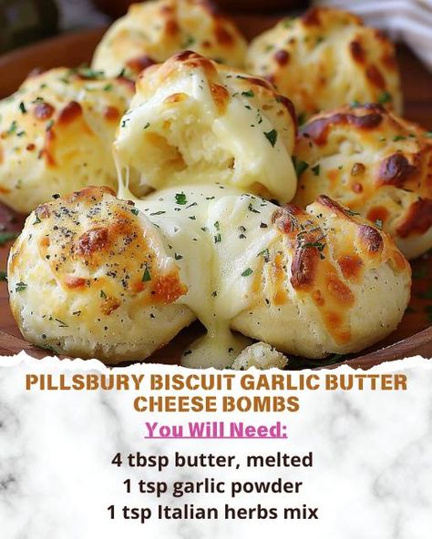 Biscuit Appetizer Recipes, Grand Biscuit Recipes, Grands Biscuits, Pillsbury Grands, Pillsbury Biscuits, Bombe Recipe, Biscuit Dough, Biscuit Bake, Butter Cheese