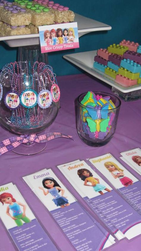 Lego Friends Birthday Party Ideas | Photo 4 of 23 | Catch My Party Lego Girls Birthday Party, Friends Birthday Party Ideas, Girls Lego Party, Lego Friends Birthday Party, Lego Friends Birthday, Lego Friends Party, Friends Birthday Party, Lego Friends Sets, Lego Theme