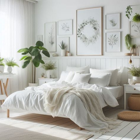 White Bedroom Ideas White Wrought Iron Bedroom Ideas, White Room Ideas Bedroom, Bedrooms With White Furniture, White Walls Bedroom Ideas, All White Bedroom Ideas, White Bed Frame Bedroom Ideas, White And Cream Bedroom, White Bedrooms Ideas, White And Beige Bedroom