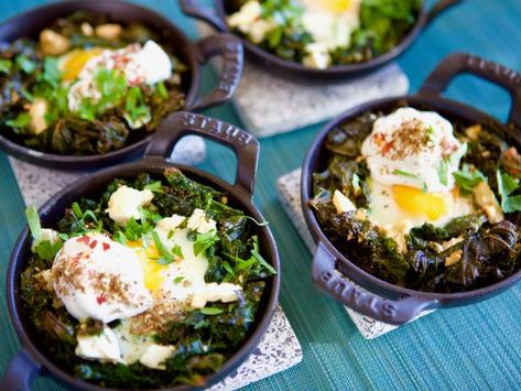 Mini Kale Shakshuka Kale Shakshuka, Girl Meets Farm, Shakshuka Recipe, Shakshuka Recipes, Food Network Canada, Egg Dish, Best Breakfast Recipes, Best Breakfast, Egg Recipes