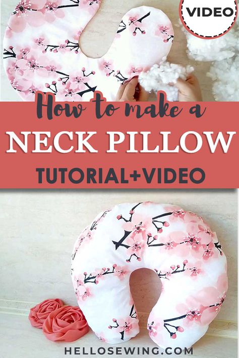 Travel Pillow Diy, Neck Pillow Pattern, Diy Sleep Mask, Travel Pillow Pattern, Best Neck Pillow, Traveling By Car, Pillow Tutorial, Neck Pillow Travel, Diy Travel