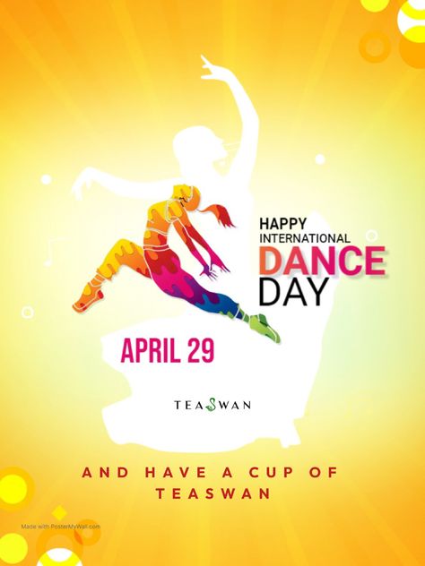 When in doubt, just dance it out. Happy International Dance day! Don’t forget to have a cup of TeaSwan. #teaswan #tea #greentea #health #healthylifestyle #instadaily #instagram #teatime #organic #dance #internationaldanceday International Dance Day Poster, Dance Day Poster, Happy International Dance Day, Happy International Men's Day, International Dance Day, International Men's Day, International Dance, Day Video, World Dance