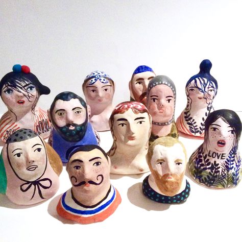 Clay heads, 2017. Ceramic Heads, Working With Clay, Clay Bowl, Homemade Decor, Sculpting Clay, Art Sculptures, Paper Clay, Clay Ideas, Doll Head