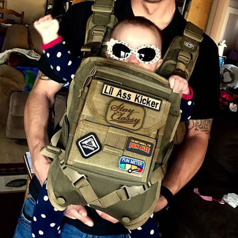 Badass baby coming through. Best Baby Carrier, Protest Art, Trendy Baby Nursery, Jones Family, Military Wedding, Baby George, Baby Sling, Dad Baby, Baby Organization