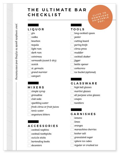 Bar Checklist, Bar Basics, Cointreau Cocktail, Bar List, Cointreau Cocktails, Home Bar Essentials, Recipes List, Diy Bar Cart, Party Cocktails