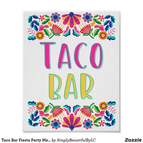 Engagement Fiesta, Taco Bar Sign, Taco Party Decorations, Mexican Bridal Showers, Party Signage, Coordinates Decor, Mexican Fiesta Party, Peach Party, Mexican Flowers