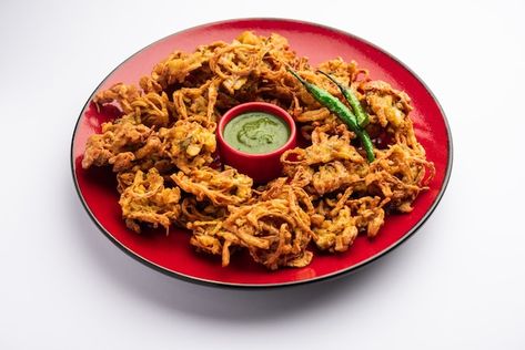 Kanda Bhaji, Samosa, Fried Onions, Street Food, Food Photography, Snacks