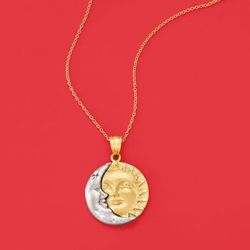 Sun And Moon Pendant, The Sun And Moon, Detailed Necklace, Moon Pendant Necklace, Gold Sun, Fine Jewelery, Natural Gold, Gift Coupons, Charm Pendant Necklace