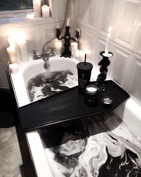 Gothic Bathroom, Bath Pictures, Pamper Days, Gothic Bedroom, Home Spa Treatments, Indie Hipster, Bath Tray, Gothic Furniture, Bathroom Goals