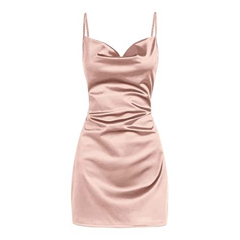 Cocktail Party Attire, Spaghetti Strap Mini Dress, Backless Mini Dress, Cocktail Party Dress, Satin Mini Dress, Satin Slip, Short Mini Dress, Satin Slip Dress, Glamorous Evening Gowns