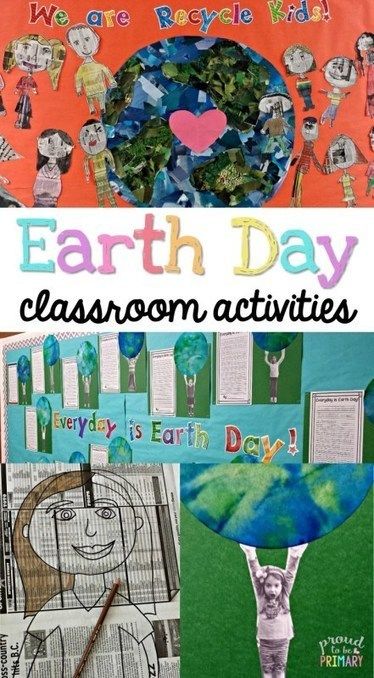 Great ideas, but fair warning: annoying TPT blog w/ ads and a pop up subscribe.      Elem & Primary idea easily adaptable to any level. Earth Day Bulletin Board, Kids Art Activities, Kids Bulletin Boards, Free Writing Prompts, Recycling For Kids, Earth Day Projects, Poetry Activities, Spring Classroom, Earth Day Crafts