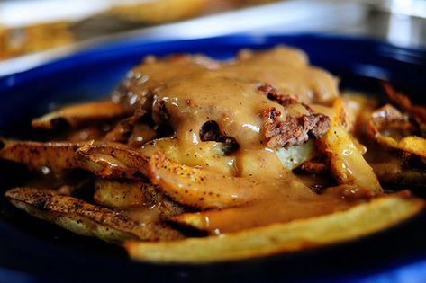 Murphy’s Hot Hamburger | The Pioneer Woman Hot Hamburger With Gravy, Hamburger With Gravy, Hot Hamburger, Fries And Gravy, Hamburger Gravy, Hamburger Fries, Old High School, Pioneer Woman Recipes, Tasty Kitchen