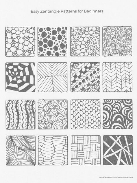 Zentangle Beginner Step By Step, Easy Patterns To Draw Simple, Zentangle Embroidery, Zentangle Patterns Easy Simple, Simple Zentangle Patterns, Easy Zentangle Patterns For Beginners, Doodling Patterns, Zentangle For Beginners, Zentangle Patterns Step By Step