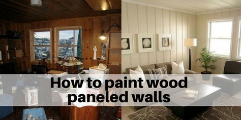 The best way to paint pine and wood paneling. Do you have dated paneling on your walls. Here's how to paint them and the best products to use. Wood Paneling Bedroom, Bedroom Wood Paneling, Paneling Bedroom, Wood Paneling Update, Paint Over Wood Paneling, Painting Over Paneling, Painted Wood Paneling, Paneling Living Room, Painting Paneling