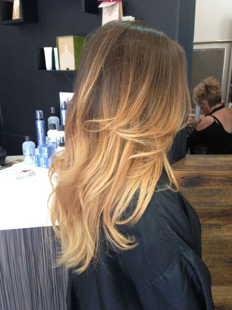 Light brown to golden blonde ombre Light Brown Ombre Hair, Blonde Ombre Short Hair, Light Golden Brown Hair, Hair Lights, Golden Brown Hair Color, Brown To Blonde Ombre, Short Ombre Hair, Brown Ombre Hair, Blond Balayage