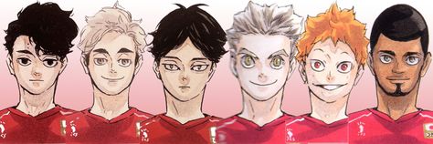 Aran Ojiro, Rintarou Suna, Sakusa Kiyoomi, Suna Rintarou, Miya Atsumu, Hinata Shoyo, Haikyuu 3, Volleyball Team, Haikyuu Manga