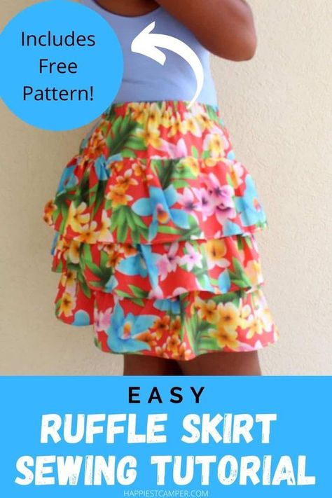 Ruffle Skirt Pattern Free, Tiered Ruffle Skirt Pattern, Ruffled Skirt Pattern, Tiered Skirt Pattern, Ruffle Skirt Tutorial, How To Make A Ruffle, Ruffle Skirt Pattern, Skirt Sewing Tutorial, Free Skirt Pattern