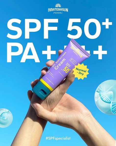 Amaterasun wants to make sure you're getting the protection for your cute face by using Amaterasun Sunscreen Cream SPF 50+ PA++++ 😚🧡 ☀️Prevents DNA Damage ☀️No whitecast, No pilling, No Residue ☀️Cream Texture and blendable Go get yours now!🥰 #Amaterasun #SPFSpecialist #HaveFunUnderTheSun Sunscreen Branding, Sunscreen Ads, Sunscreen Design, Sunscreen Packaging, Spf Cream, Product Ads, Baby Sunscreen, Spf Face, Sun Screen