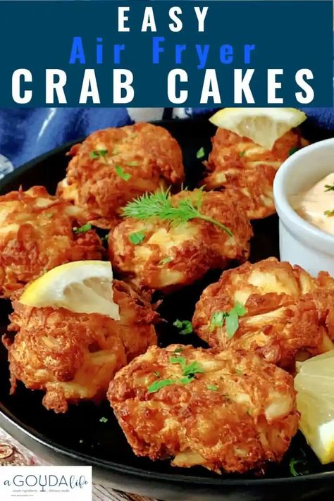 Crab Cakes Recipe Best, Air Fryer Crab Cakes, Crab Recipes Easy, Pescatarian Recipes Healthy, Crab Cake Appetizer, Fried Crab Cakes, Air Fryer Crab, Air Fryer Easy, Maryland Style Crab Cakes