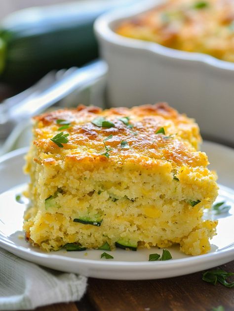 via @thenandnowspace Squash And Cornbread Casserole, Squash Cornbread Casserole, Zucchini Cornbread Casserole Recipes, Cheesy Zucchini Cornbread Casserole, Zucchini Cornbread Casserole, Squash Zucchini And Corn Casserole, Zucchini And Sweet Corn Quiche, Cornbread Loaf, Zucchini Cornbread