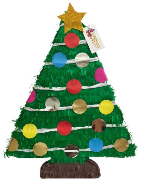 Handcrafted traditional hit with a stick pinata made from cardboard Holds Approx. 3-7 pounds Size is 24 Tall 17” Wide 4 Deep Weight resistant string (attached) for hanging Sturdy enough for multiple guests to participate Easy access opening to insert candy or goodies (not included) Need Pinata Christmas Pinatas, Christmas Piñatas, Pinata Stick, Tall Christmas Trees, Piñata Ideas, Paper Christmas Tree, Holiday Party Decorations, Xmas Party, Get The Party Started