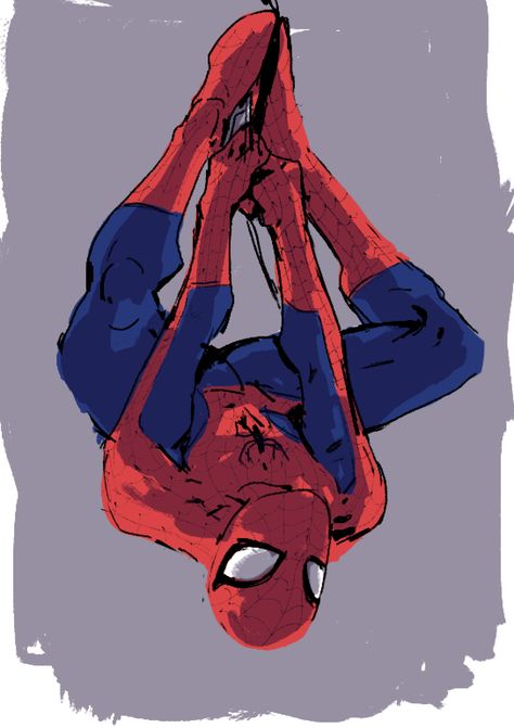 Have some upside down Spidey. Spiderman Poses Upside Down, Spiderman Smiling Drawing, Cool Spiderman Poses, Poses Upside Down, Spiderman Poses Reference Upside Down, Spiderman Upside Down Pose, Spider Man Poses Reference Upside Down, Spiderman Drawing Upside Down, Spider Man Upside Down Drawing