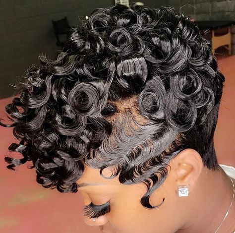 What wig Amazing work by Travis the Great Stylist voiceofhair.com Black Hair Short Cuts, Short Sassy Hair, Pin Curls, Sassy Hair, Penteado Cabelo Curto, Short Natural Hair Styles, Short Hair Styles Pixie, Hair Weave, Women Hairstyles