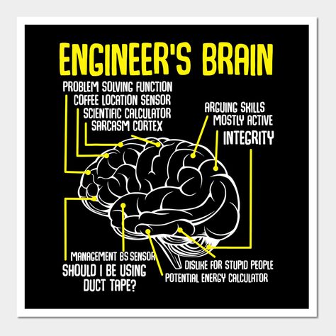 Motivative Quotes, Engineering Humor Funny, Engineering Poster, Brain Funny, Brain Problems, Funny Engineering, Engineering Quotes, Nerdy Humor, Process Engineering