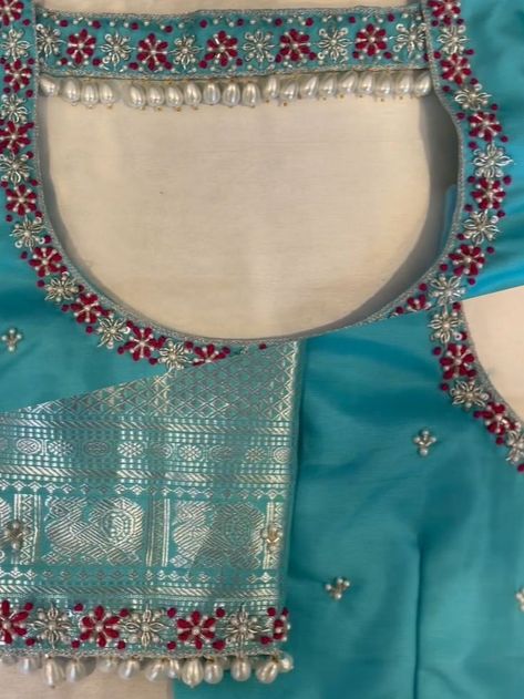 Silver Aari Work Blouse Simple Design, Silver Maggam Work Blouse Designs, Silver Aari Work Blouse, Silver Work Blouse, Blouse Design Wedding, Wedding Blouses, Green Blouse Designs, Worked Blouse, Pink Blouse Designs