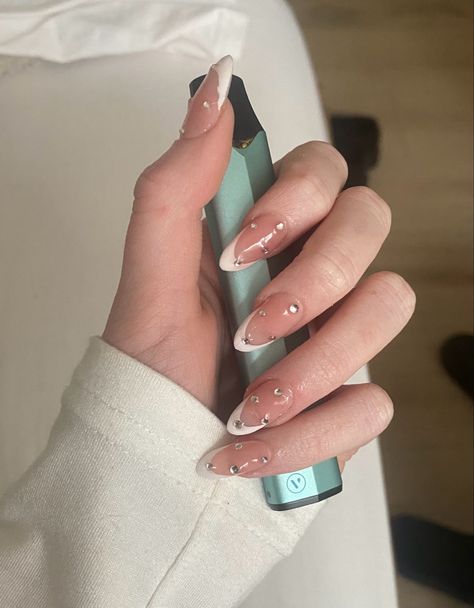 #nails #cassie #gemstones #nailideas #nailinspo #frenchnails #nailsart #naildesign #nailinspiration #nailideas #nailstagram Cassies Nails Euphoria, Cassie Nails, Cassie Nails Euphoria Season 2, Cassie Euphoria Nails, Cassie Skincare Euphoria, Cassie’s Nails Euphoria, French Nails, Nail Inspo, Nails Inspiration