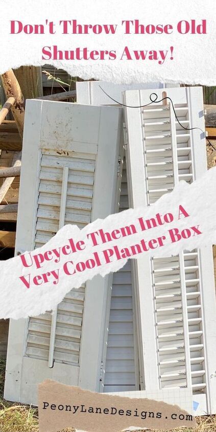 Upcycled Old Shutters Into A Planter Box | Hometalk Old Window Shutters Repurposed, Tall Shutters Repurposed, Crafts With Shutters, Shutter Decor Ideas, Planter Boxes Diy, Shutter Crafts, Old Wooden Shutters, Shutters Repurposed Decor, Old Window Shutters