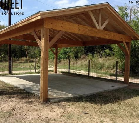 Pavilion Design Backyard, Farm Patio, Backyard Pavilion Ideas, Shed Pavilion Combo, Shed Roof Pavilion, Outdoor Pavillion Ideas, Timber Frame Pavilion Backyard, 20x20 Pavilion Plans, Pavillion Backyard