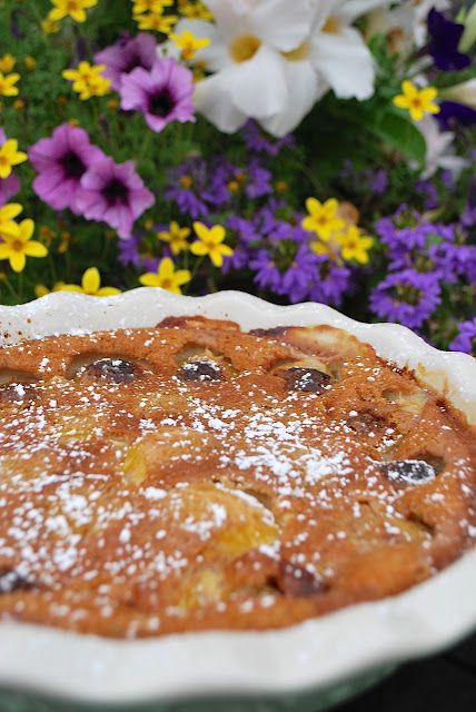 Scrumpdillyicious: Clafouti with Fresh Yellow and Purple Ontario Plums Yellow Plum Recipes, Plums Recipes Dessert, Plums Recipes, Plum Clafoutis, Plum Dessert, Classic French Desserts, Plum Recipes, Black Cherries, Yellow Plums