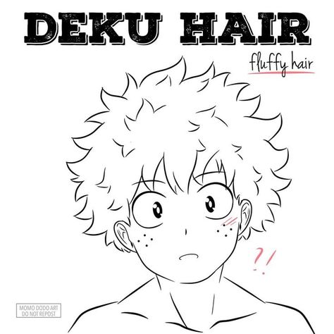 Deku Hair Drawing Tutorial, Izuku Hair Drawing, Anime Jawline Reference, Izuku Midoriya Reference, Mha Drawing Base Male, Mha Artstyle Reference, How To Draw Izuku Midoriya Hair, How To Draw Izuku Midoriya, Mha Drawing Ideas