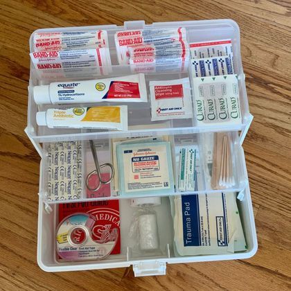 Medicine Lock Box Diy, First Aid And Medicine Organization, Portable Medicine Storage, First Aid Organizer, Storage Ideas For Medicine, Ikea Medicine Storage, Medicine Bin Organization, Band Aid Storage Ideas, First Aid Medicine Organization